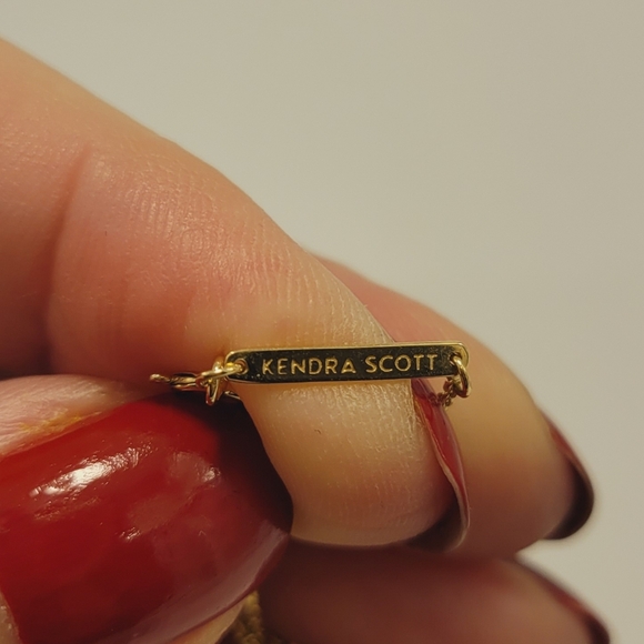 Kendra Scott Spike 14K Yellow Gold Statement Necklace in White Diamond New - Picture 4 of 5